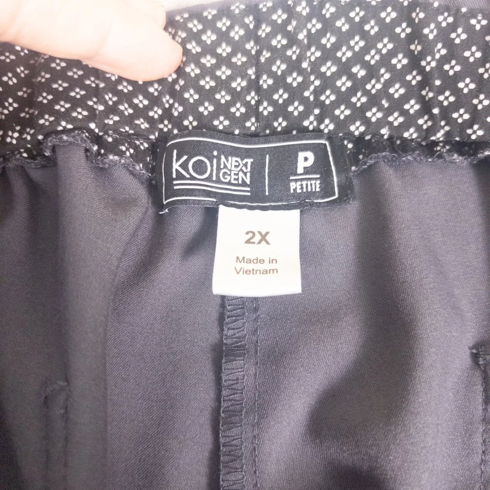 Koi Next Gen Mens Scrub Pants 2X Petite Charcoal Gray Cargo Drawstring